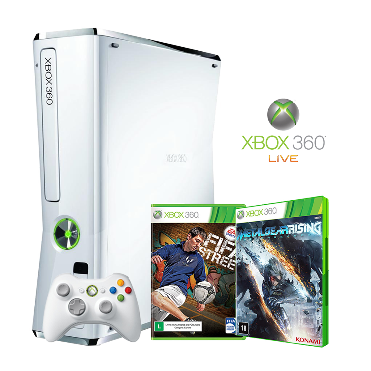 Console Xbox 360 Branco funcionando 100% - Acompanha ca